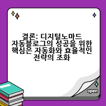결론: 디지털노마드 자동블로그의 성공을 위한 핵심은 자동화와 효율적인 전략의 조화