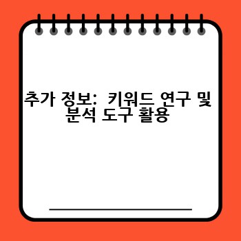 추가 정보:  키워드 연구 및 분석 도구 활용
