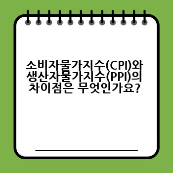 소비자물가지수(CPI)와 생산자물가지수(PPI)의 차이점은 무엇인가요?