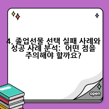 4. 졸업선물 선택 실패 사례와 성공 사례 분석:  어떤 점을 주의해야 할까요?
