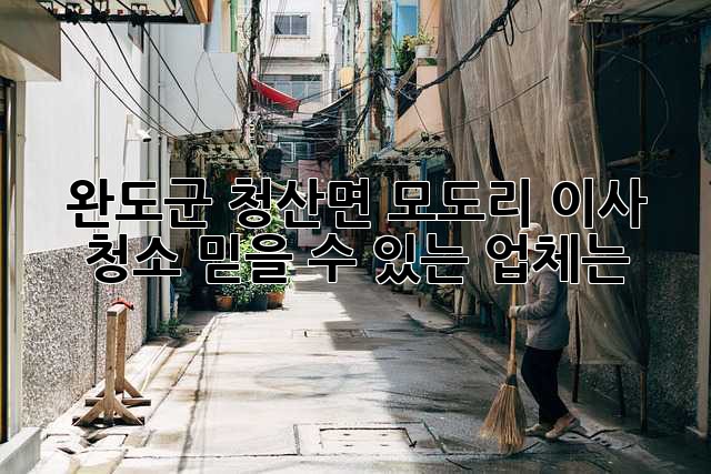 완도군 청산면 모도리 이사 청소, 믿을 수 있는 업체는?