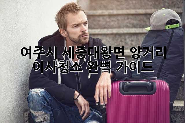 여주시 세종대왕면 양거리 이사청소 완벽 가이드!