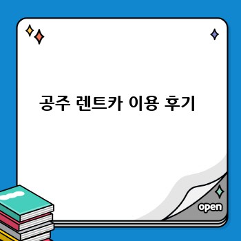 공주 렌트카 이용 후기