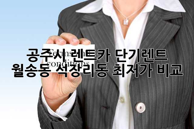 공주시 렌트카 단기렌트: 월송동, 석장리동 최저가 비교