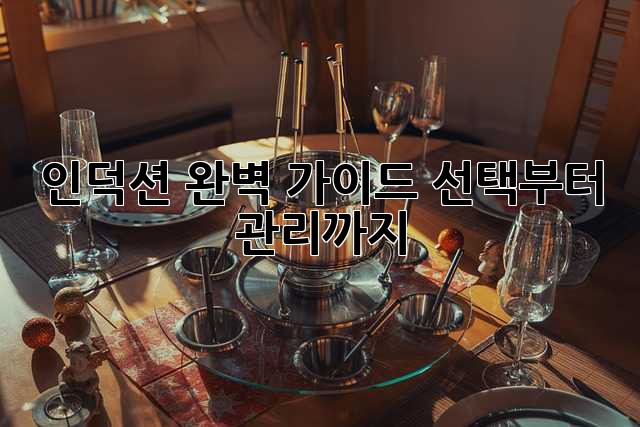 인덕션 완벽 가이드: 선택부터 관리까지