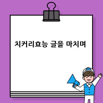 치커리효능 글을 마치며