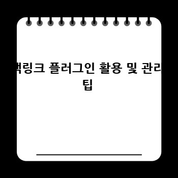 백링크 플러그인 활용 및 관리 팁