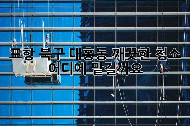 포항 북구 대흥동 깨끗한 청소, 어디에 맡길까요? ✨