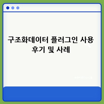 구조화데이터 플러그인 사용 후기 및 사례