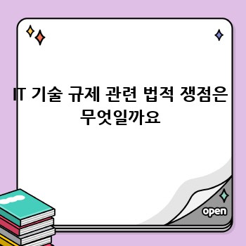 IT 기술 규제 관련 법적 쟁점은 무엇일까요