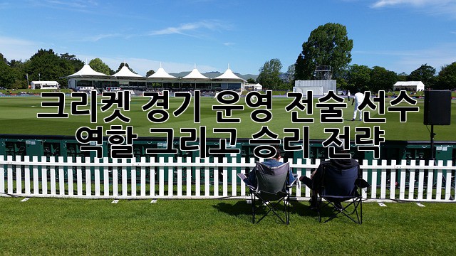 크리켓 경기 운영: 전술, 선수 역할, 그리고 승리 전략