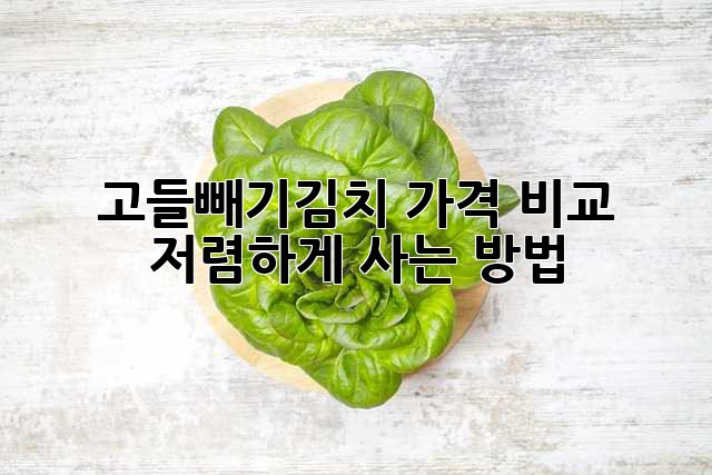 고들빼기김치 가격 비교 & 저렴하게 사는 방법!