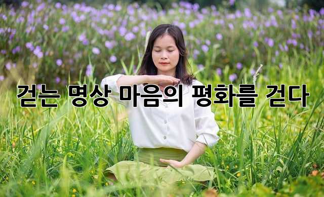 걷는 명상: 마음의 평화를 걷다🚶‍♀️🧘‍♀️