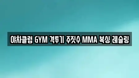 야차클럽 GYM 격투기 주짓수 MMA 복싱 레슬링