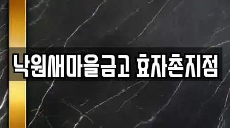 낙원새마을금고 효자촌지점