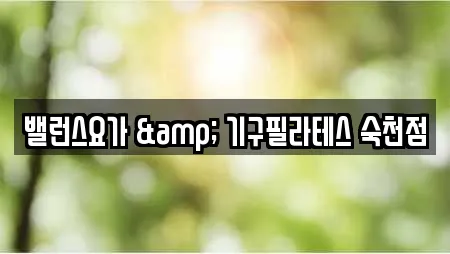 밸런스요가 & 기구필라테스 숙천점