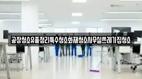 공장청소유품정리특수청소화재청소사무실쓰레기집청소