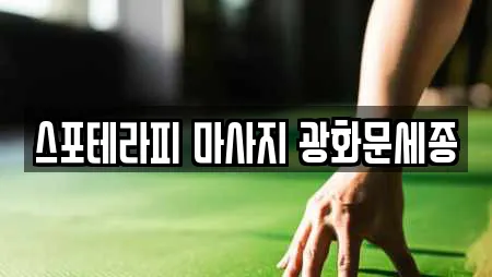 스포테라피 마사지 광화문세종