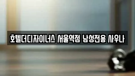 호텔더디자이너스 서울역점 남성전용 사우나