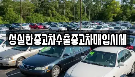 성실한중고차수출중고차매입시세