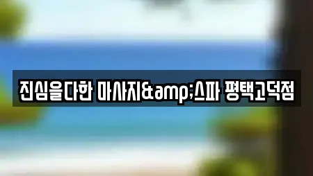 진심을다한 마사지&스파 평택고덕점