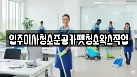 입주이사청소준공카펫청소왁스작업