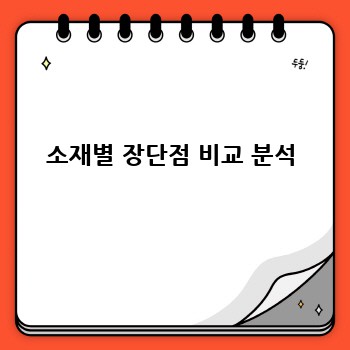 소재별 장단점 비교 분석
