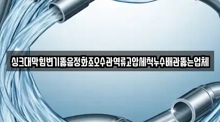 싱크대막힘변기뚫음정화조오수관역류고압세척누수배관뚫는업체