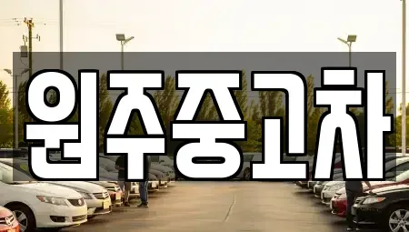 강원 원주시 단구동 중고차 전문 원주중고차