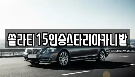 강원특별자치도 횡성군 청일면 렌트카 전문 쏠라티15인승스타리아카니발