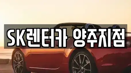 경기 양주시 광사동 렌트카 전문 SK렌터카 양주지점