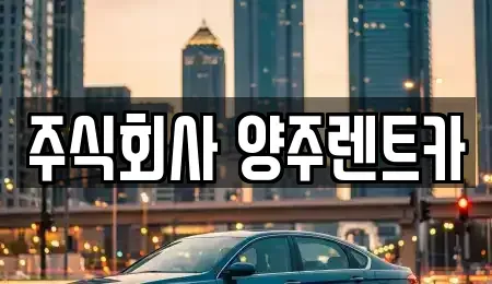경기 양주시 덕계동 렌트카 전문 주식회사 양주렌트카