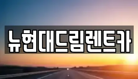 경기 의왕시 이동 렌트카 전문 뉴현대드림렌트카