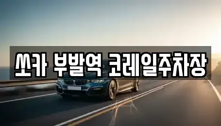 경기도 이천시 부발읍 렌트카 전문 쏘카 부발역 코레일주차장