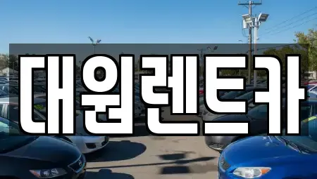 대전 서구 내동 단기렌트카 전문 대원렌트카