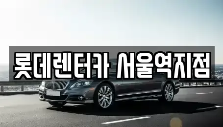 서울 용산구 후암동 렌트카 전문 롯데렌터카 서울역지점
