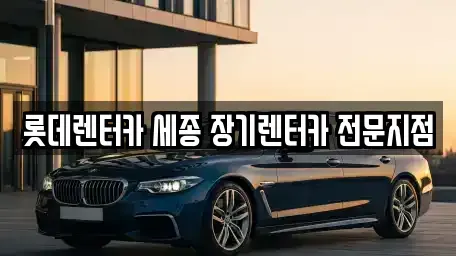 세종 한솔동 장기렌트카 전문 롯데렌터카 세종 장기렌터카 전문지점