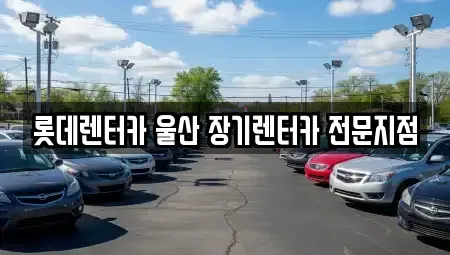 울산광역시 울주군 장기렌트카 전문 롯데렌터카 울산 장기렌터카 전문지점