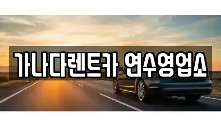인천광역시 남동구 고잔동 단기렌트카 전문 가나다렌트카 연수영업소