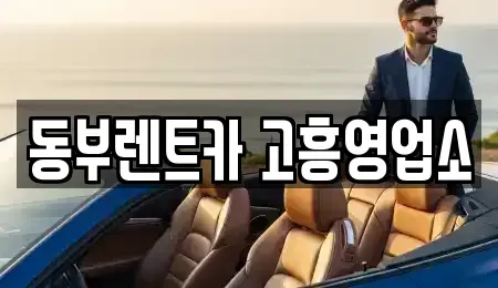 전라남도 여수시 장기렌트카 전문 동부렌트카 고흥영업소